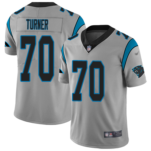 Carolina Panthers Limited Silver Youth Trai Turner Jersey NFL Football #70 Inverted Legend